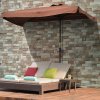 Outsunny 2.3m Half Parasol Semi Round Umbrella Patio Metal Frame Crank Handle for Balcony- NO BASE INCLUDED, Brown