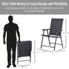 Outsunny Set of 2 Folding Garden Chairs, Metal Frame Garden Chairs Outdoor Patio Park Dining Seat with Breathable Mesh Seat, Black