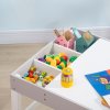 HOMCOM kids Table and Chair Set 2 in 1 Activity Play Table for Bricks Toddler Furniture w/Storage Space, Ideal for Reading, Arts & Crafts - Grey