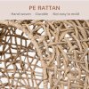 PawHut Wicker Cat House, Rattan Elevated Cat Bed with Three Tripod Legs, Ball-Shaped Cat Basket with Cushion - Natural Wood Finish