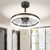 HOMCOM Ceiling Fan with Light and Remote, 50 cm LED Mount Ceiling Fan Light with 3 Colour, 6 Speed, Timer, Adjustable Brightness, Quiet Reversible DC Motor, for Bedroom, Living Room, Black
