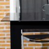 Outsunny Outdoor Dining Table for 6, Aluminium Rectangular Garden Table with Tempered Glass Tabletop for Yard, Deck, Patio, 150 x 90 x 74 cm, Black