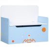 ZONEKIZ 2 in 1 Wooden Toy Box, Kids Storage Bench, Toy Chest with Safety Rod - Blue