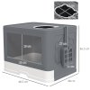 PawHut Cat Litter Tray with Hood Cat Litter Box with Brush, Front Entry, Top Exit, Removable Tray, Scoop, 48.5 x 38 x 36.5cm - Grey
