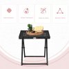 Outsunny Folding Rattan Garden Coffee Table, Small Square Outdoor Bistro Side Table with Rattan Top for Patio, Balcony, Porch, 40 x 40 x 40 cmBlack