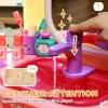 AIYAPLAY Kids Dressing Table, Kids Vanity Table with Mirror LED Light, Music, 23 Accessories, for 3-6 Years - Pink