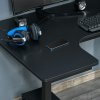 HOMCOM L-Shaped Gaming Desk, Computer Corner Desk, Home Office Workstation with Cable Management, 145 x 81 x 76cm, Black, Left