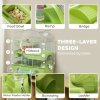 PawHut 3-Tier Hamster Cage, Hamster Habitat with Transparent Top, Sand Bathroom, Exercise Wheel, Hideout Room, Tubes, Small Animal Cage for Dwarf Hamster, 45 x 28 x 60 cm, Green