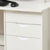 HOMCOM Computer Desk with Drawers, High Gloss Home Office Desk with Storage Cabinet, Study Workstation, 120 x 60cm