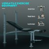 HOMCOM Heavy Duty Adjustable Multi Gym Chest Leg Arm Weight Bench w/4 Incline Postions - Black/Silver
