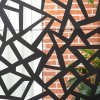Outsunny Decorative Garden Privacy Screen with Stand, 6.5FT Freestanding Metal Outdoor Divider, Decorative Privacy Panel with Expansion Screws for Garden Pool Hot Tub, Irregular Figure Style, Black