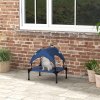 PawHut Cooling Raised Dog Bed, Elevated Pet Bed with Breathable Mesh, UV Protection Canopy, Foot Pads, for Indoor Outdoor, Mini, Small Dog, 61 x 46 x 63cm - Dark Blue