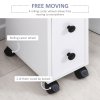 kleankin Slimline Bathroom Storage Unit w/ 2 Drawers 2 Open Compartments Wheels Handles Freestanding Compact Home Office Furniture 