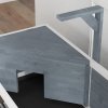 PawHut Wooden Tortoise House with Storage Shelf, Tortoise Enclosure Habitat with Clear Windows, Lamp Holder, Openable Top, Built-in Tray, for Indoor Use, Grey