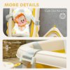 AIYAPLAY Portable Baby Bathtub Set, Foldable Baby Bath Tub with Support Cushion Pad, Wash Basin, Non-Slip Stand and Bottom, for Infants, Yellow