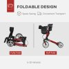 HOMCOM Folding Rollator Walker with Seat and Backrest, for Tall Over 6'9