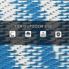 Outsunny Reversible Outdoor Rug with Carry Bag, Waterproof Plastic Straw Mat for Garden, Deck, RV, Picnic, Beach, Camping, 182 x 274cm, Blue and Cream