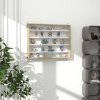 HOMCOM 5-Tier Wall Mounted Display Cabinet, Display Case with 4 Adjustable Shelves, Glass Doors for Home Office Ornaments 60x80cm, Natural