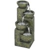 Outsunny Outdoor Garden Water Feature with 4-Tier Stacked Stone Look Bowls, Patio Cascading Waterfall Fountain, Adjustable Flow, Rustic Decor, Black and Yellow