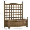 Outsunny Garden Planters with Trellis for Climbing Vines, Wooden Raised Beds for Garden, Free Standing Flower Pot, Indoor Outdoor Display Rack, 64 x 28 x 75 cm, Brown