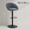 HOMCOM Bar Stools Set of 2, Swivel Barstools, Height Adjustable Breakfast Bar Chairs with Backrest and Footrest for Kitchen Island Counter, Dining Room, Dark Grey