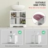 HOMCOM Under Sink Bathroom Cabinet, Freestanding Under Sink Cabinet with 2 Arch Doors and Adjustable Shelf for Basin without or with Pedestal, White