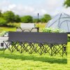 Outsunny 6 Seater Folding Bench, Outdoor Camping Chair Portable Sports Spectator Chair with Metal Frame, Cup Holder & Carry Bag, Charcoal Grey