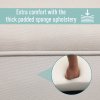 HOMCOM Small-sized Bed End Side Chaise Lounge Sofa Window Seat Arm Bench Wooden Leg Fabric Cover (Grey)