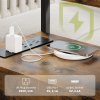 HOMCOM Side Table with Charging Station, USB Ports and Power Outlets, Narrow Bedside Table with 2 Drawers and Shelf for Living Room, Bedroom, Rustic Brown