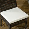 Outsunny 2 Pieces PE Rattan Garden Chairs with Cushion, Patio Wicker Dining Chairs with Backrest for Patio, Deck, Garden, Brown