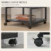 HOMCOM 3-Tier Printer Stand with Storage Shelf, Mobile Printer Table on Wheels, 50 x 50 x 52.5cm Rolling Printer Cart for Home Office, Black