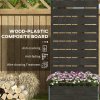Outsunny Garden Planter with Trellis for Climbing Plants, Vines, Flowers, Freestanding Raised Bed for Garden, Outdoor, Patio, Planter Box with Drainage Gap, 72x38x150cm, Black