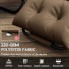 Outsunny Sun Lounger Cushions Only, 190x56x10cm Garden Lounge Chair Cushions Set of 2, UPF20+ 220gsm Fabric, Thick Sunbed Replacement Pads with 6 Ties, Khaki