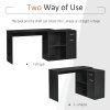 HOMCOM L-Shaped Desk, Corner Computer Desk, Adjustable Study Table with Storage Shelf, Drawer and Cabinet, Workstation for Home Offic