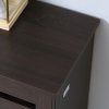 HOMCOM Narrow Shoe Cabinet for Entryway, 5-Tier Slim Shoe Storage Cabinet with 2 Slatted Doors and Adjustable Shelves for 15 Pairs, Dark Brown