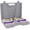 HOMCOM 10KG Dumbbells Set with Carry Case, Hand Weights for Women and Men Home Gym Weight Lifting Training, Pink, Purple, Grey, Brown