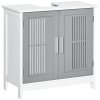 kleankin Modern Under Sink Cabinet with 2 Doors, Bathroom Vanity Unit, Pedestal Under Sink Design, Storage Cupboard with Adjustable Shelves