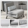 HOMCOM Single Sofa Bed, 1 Person Sleeper Foldable Lounge with Pillow