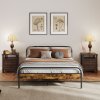 HOMCOM 5ft King Size Bed Frame with Headboard, Platform Bed Frame with Underbed Storage, Slat Support, No Box Spring Needed, Easy Assembly, Rustic Brown
