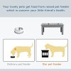 PawHut Raised Dog Bowl Feeding Bowls with Stand for Medium Dogs Elevated Pet Bowls Water Food Feeder 58L x 31W x 25H cm - Grey