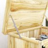 Outsunny Wooden Garden Shed, Garden Tool Storage Shed with Hinged Roof and Shelf, Outdoor Storage Cabinet with Double Doors, Natural Wood Finish
