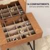 HOMCOM Dressing Table with Flip-Up Mirror, 16 Small Compartments, Industrial Vanity Desk, Makeup Desk with Steel Legs for Bedroom, Natural Wood Effect