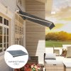 Outsunny Awning Replacement Canopy, Water Resistant UPF 50+ Sun Shade Cover for 3 x 2.5 m Garden Awning (Fabric Only), Grey