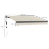 Outsunny 3 x 2.5m Electric Awning with Remote Controller, Aluminium Frame DIY Retractable Awning, UV30+ Sun Shade Canopy for Garden Patio Deck Door Window, Beige