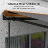 Outsunny 3 x 2m Electric Awning with Remote Controller, Aluminium Frame Retractable Awning, Half Cassette Sun Canopies for Patio Deck Door Window, Dark Grey