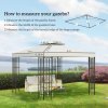 Outsunny 3 x 3(m) Gazebo Canopy Replacement Cover 2-Tier Roof Top Spare Part (TOP COVER ONLY)