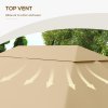 Outsunny 3 x 4m Gazebo Canopy Replacement Covers, Garden Gazebo Roof Replacement with Vents and Drain Holes, TOP COVER ONLY