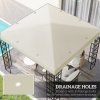 Outsunny 3 x 3(m) Gazebo Canopy Replacement Cover, Garden Gazebo Roof Replacement with Drain Holes, Water Resistant PVC Coating, 370g/㎡, UPF30+, TOP COVER ONLY