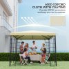 Outsunny 3 x 3(m) Gazebo Canopy Replacement Cover, Garden Gazebo Roof Replacement with Drain Holes, Water Resistant PVC Coating, 370g/㎡, UPF30+, TOP COVER ONLY