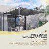 Outsunny Retractable Pergola Shade Cover, Replacement Canopy Fabric for 3 x 3 (m) Pergola, Gazebo Retractable Roof, Dark Grey